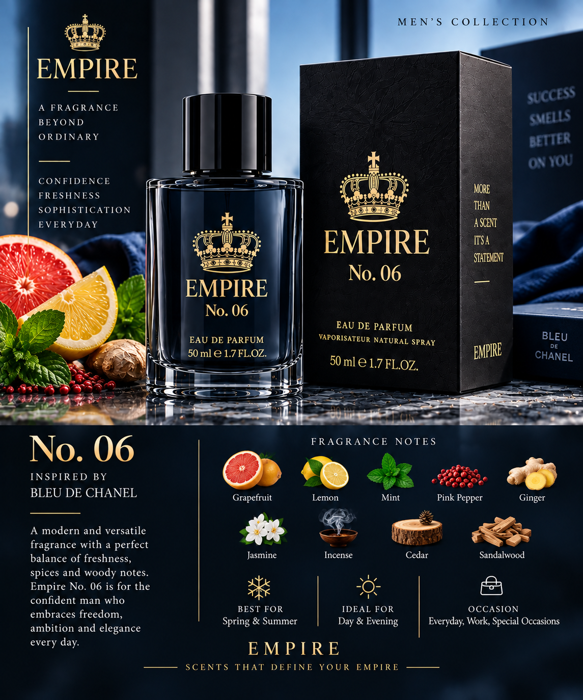 Empire No. 06 Bleu de Chanel inspired fragrance notes
