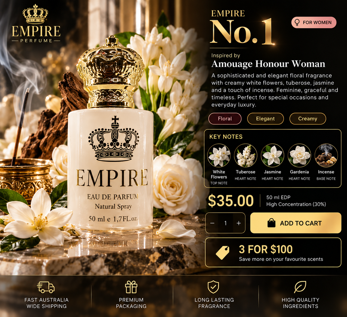 Empire No. 01 – Honour Woman Inspired Fragrance