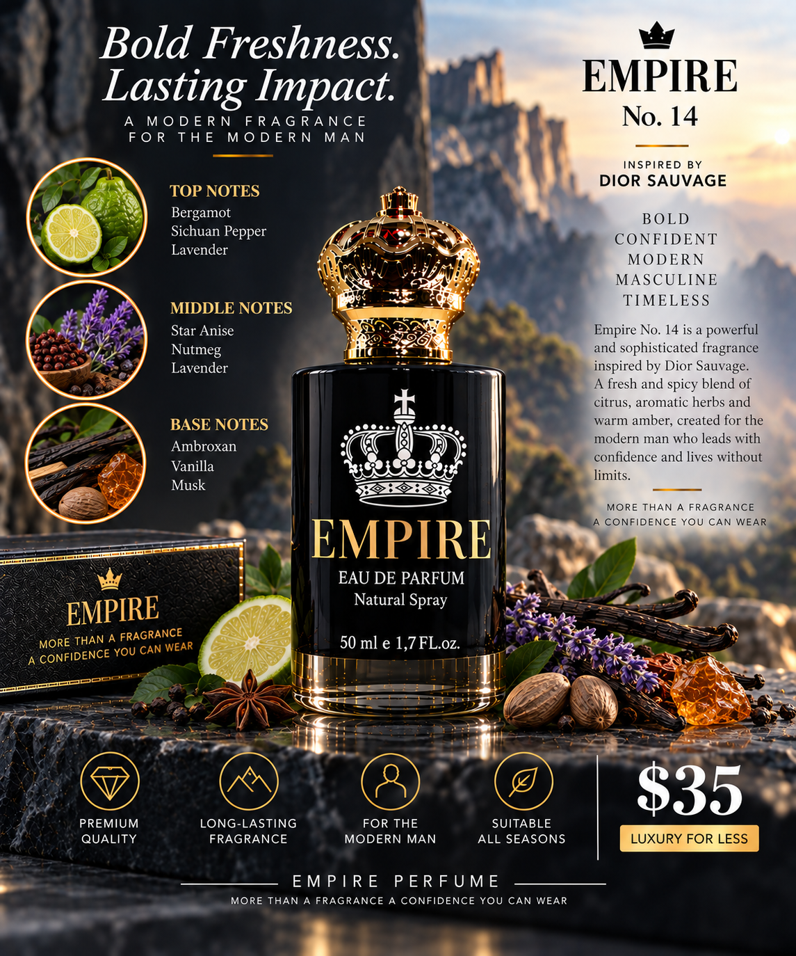 Empire No. 14 Dior Sauvage inspired fragrance