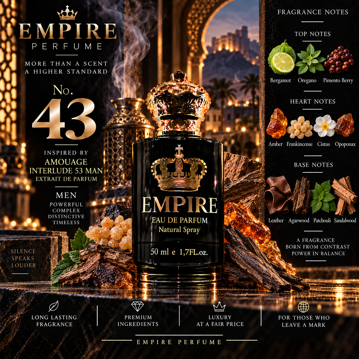 Empire No. 43 Amouage Interlude 53 Man inspired fragrance