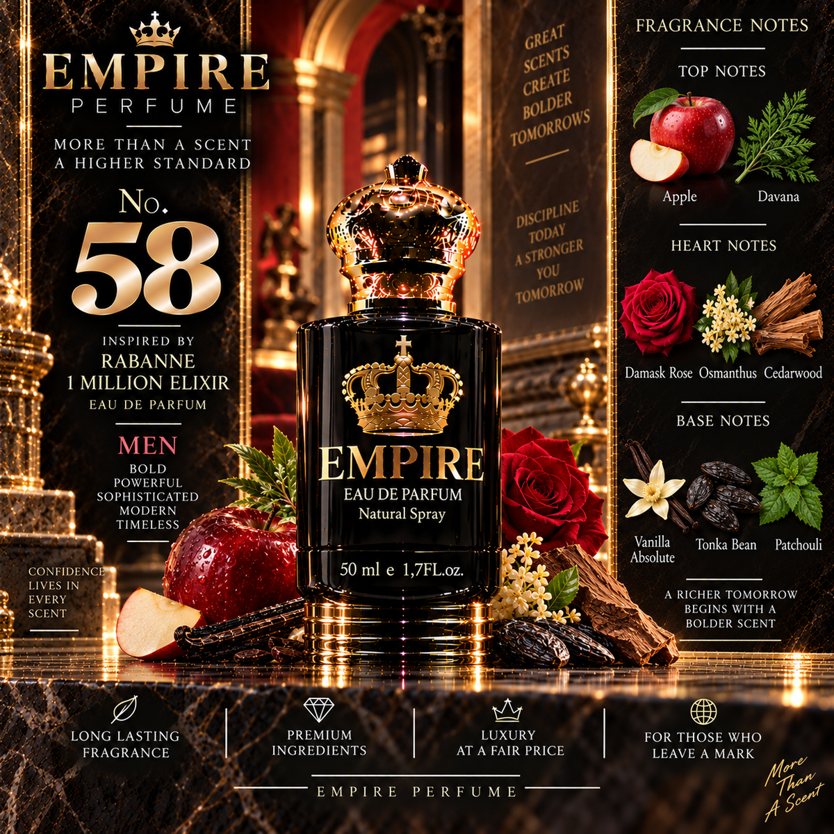 Empire No. 58 Rabanne 1 Million Elixir inspired fragrance for men
